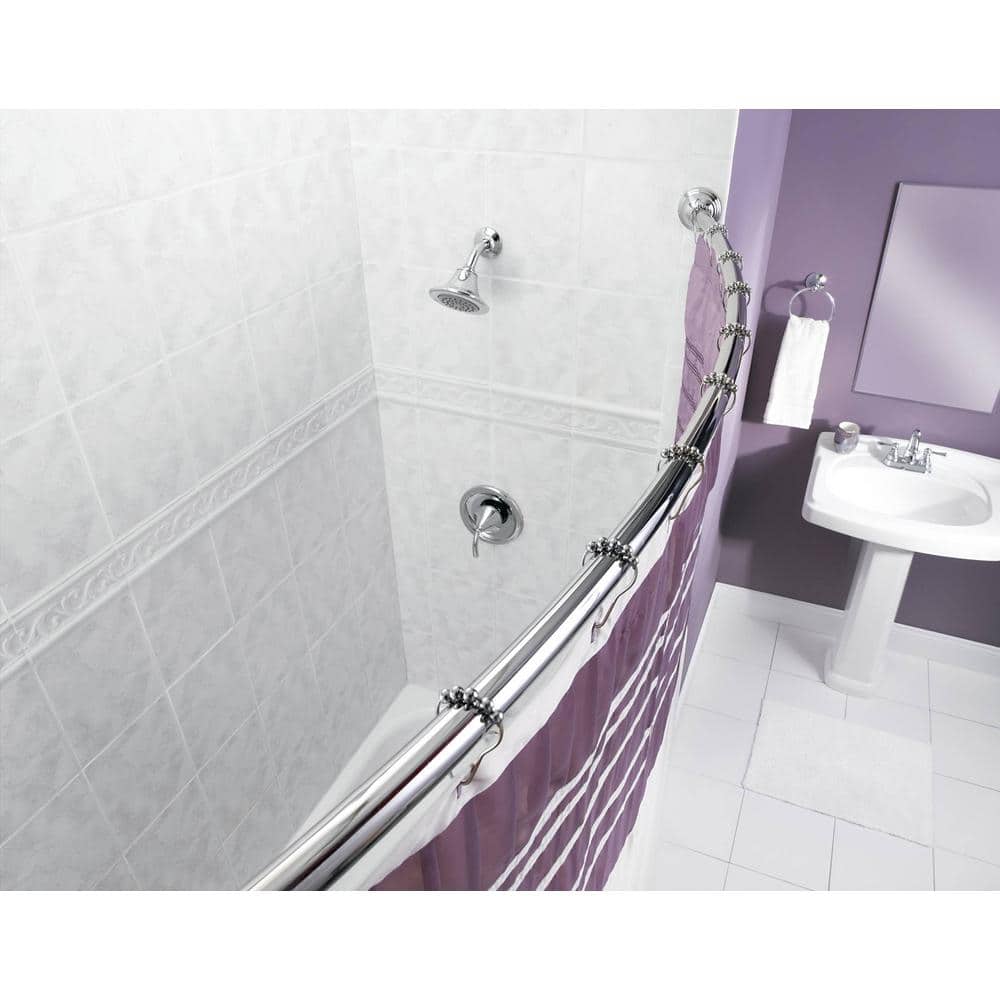 MOEN Genta Single-Handle 1-Spray Tub and Shower Faucet in Chrome with Shower Rod (Valve Included) (3)