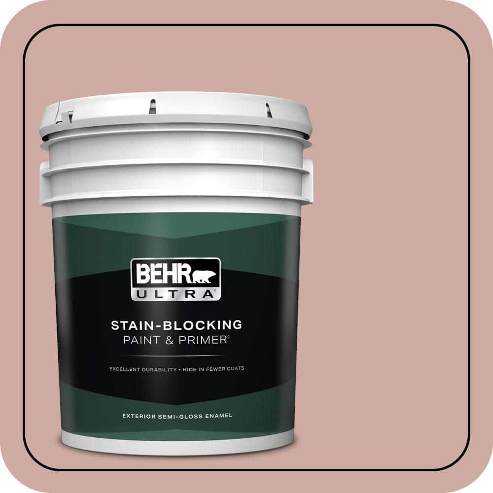 BEHR ULTRA 5 gal. #MQ1-50 Art Deco Pink Semi-Gloss Enamel Exterior Paint & Primer