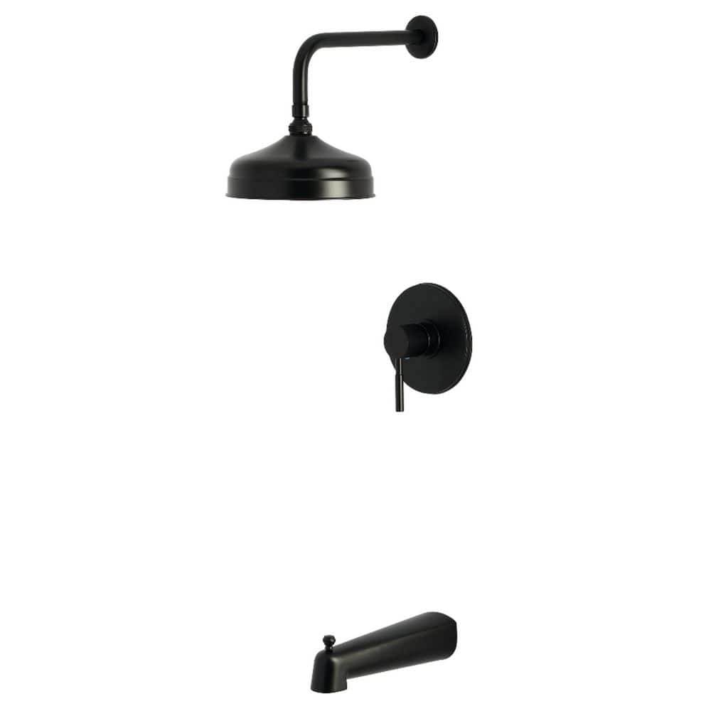 Kingston Brass Concord 1-Handle 1-Spray Tub and Shower Faucet 1.8 GPM in Matte Black (1)