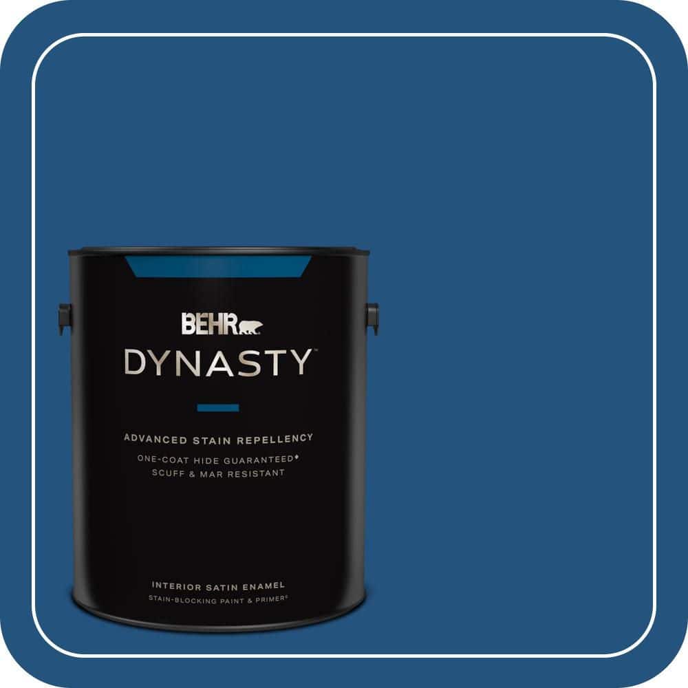 BEHR DYNASTY 1 gal. #S-H-570 Blueberry Twist Satin Enamel Interior Stain-Blocking Paint and Primer