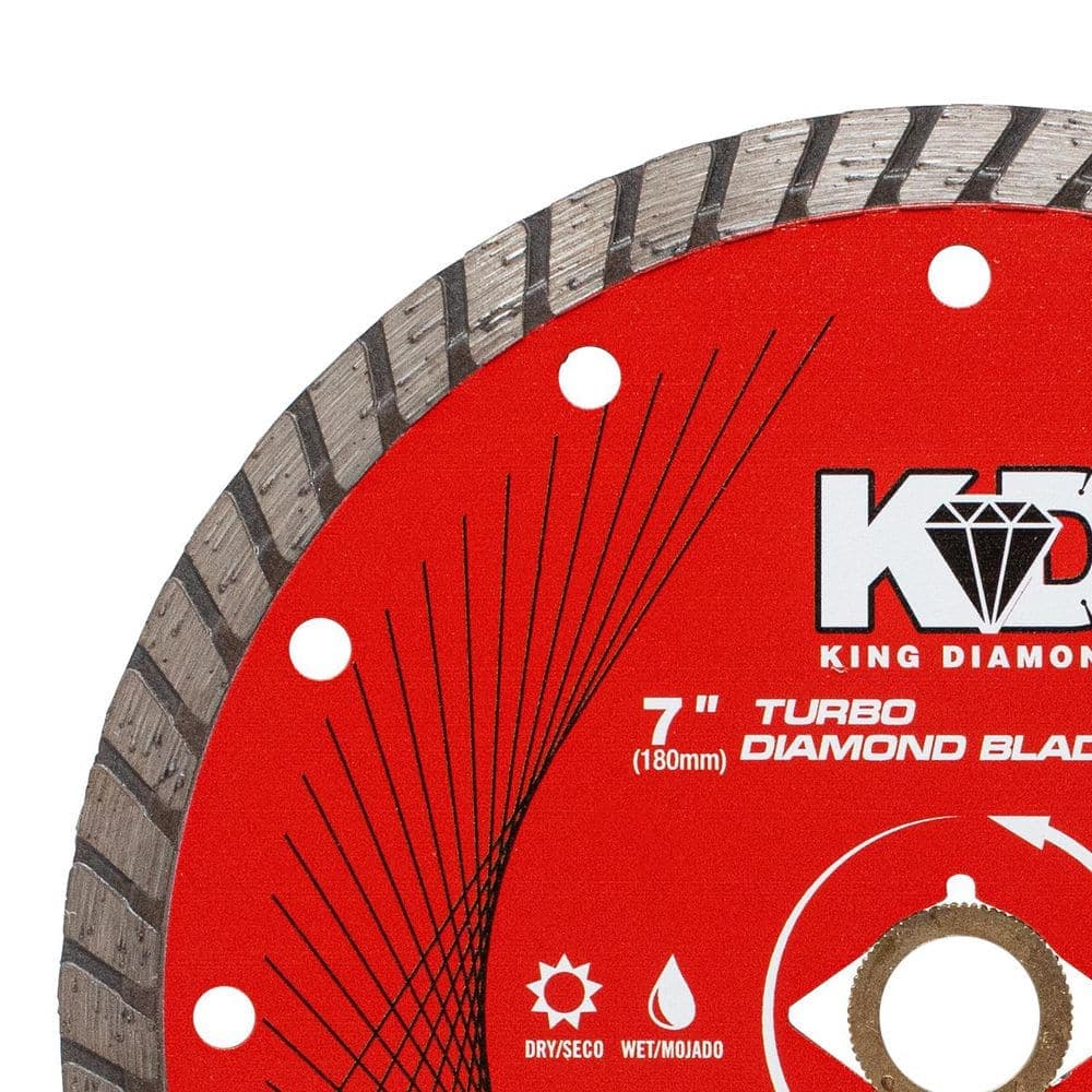 KING DIAMOND 7 in. Masonry Material Cutting Turbo Rim Diamond Blade (3)