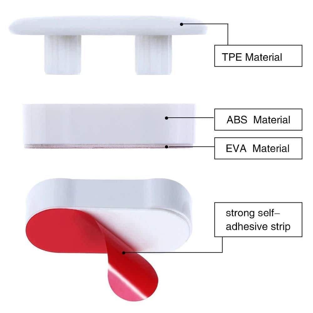 Anqtovp Toilet Seat Bumper Bidet Accessory for Bidet Attachment with Strong Adhesive White 4 Pack, Durable ABS TPE (2)