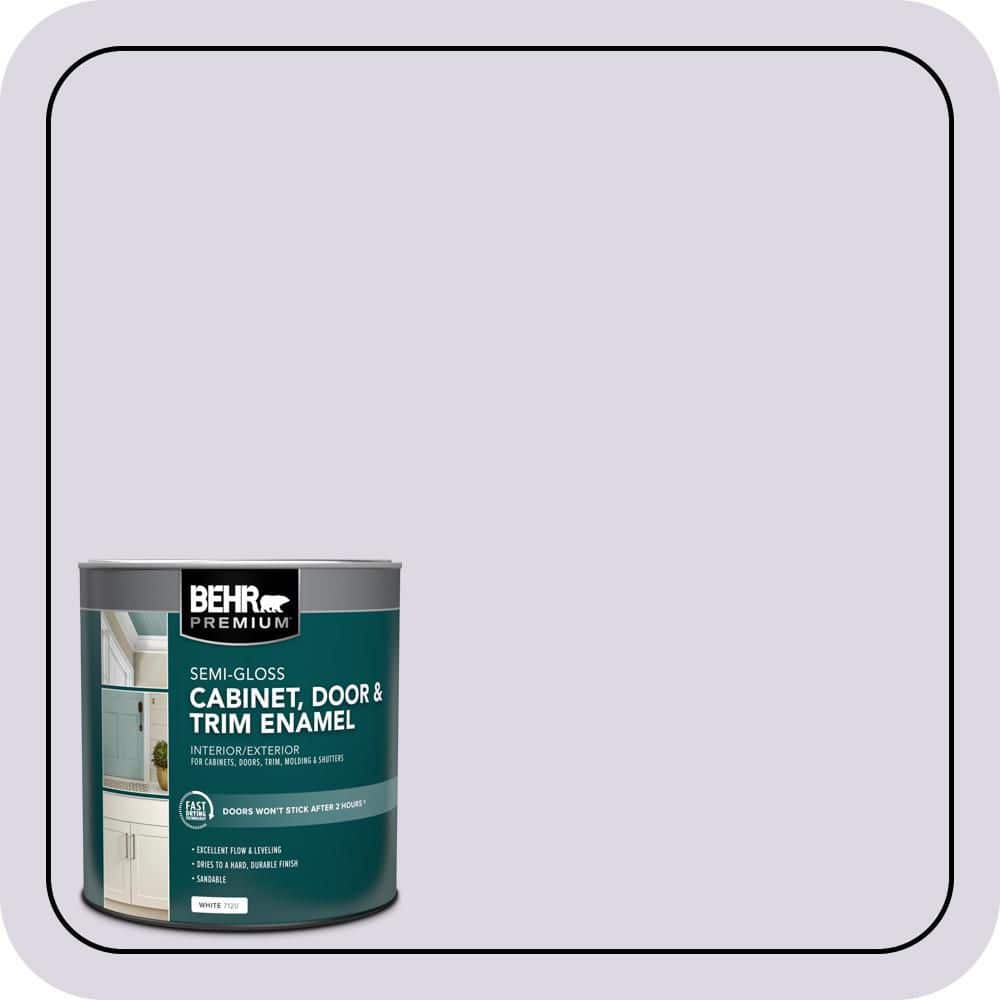 BEHR PREMIUM 1 qt. #S570-1 Misty Lavender Semi-Gloss Enamel Interior/Exterior Cabinet, Door & Trim Paint