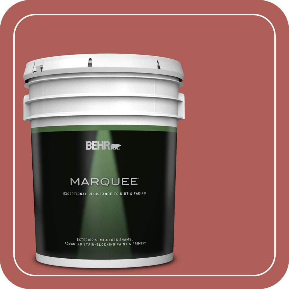 BEHR MARQUEE 5 gal. #T12-1 Prairie Poppy Semi-Gloss Enamel Exterior Paint & Primer