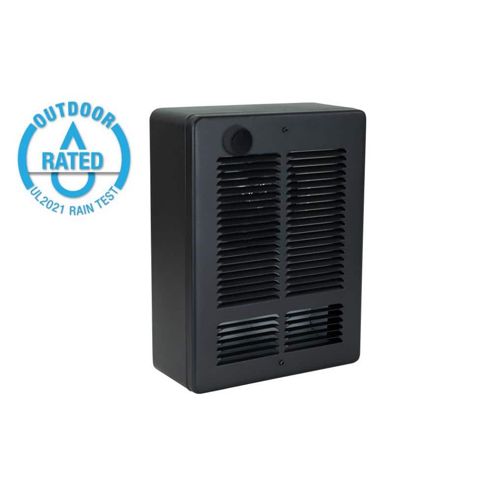 King Electric WSC 120-Volt 1500-Watt/750-Watt Outdoor Rated Surface Mounted Wall Heater with SP Thermostat and Grill Satin Black (1)
