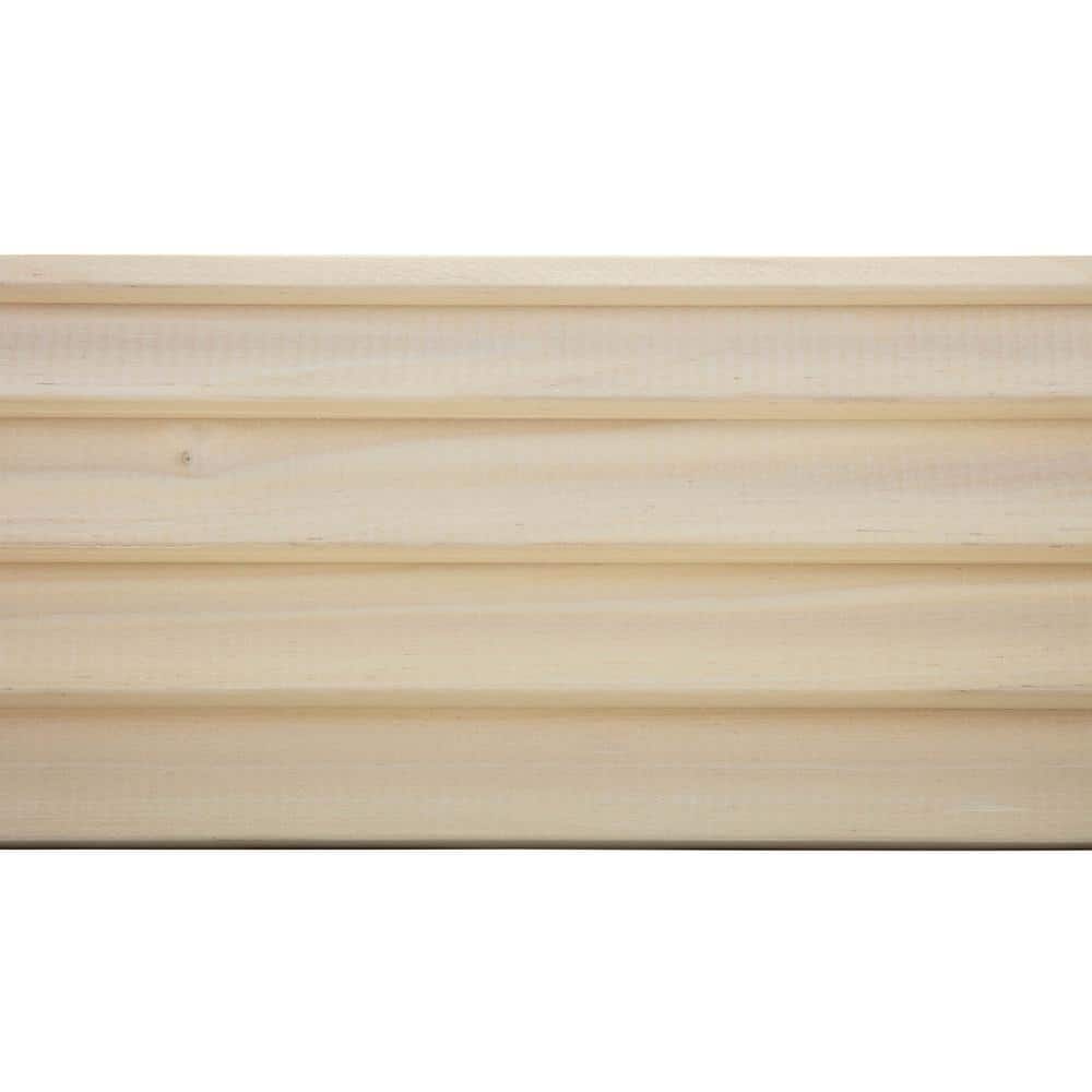 Ornamental Mouldings .75 in. D x 5.508 in. W x 92 in. L Unfinished Poplar Wood Duncan Sawtooth Crown Molding (2)