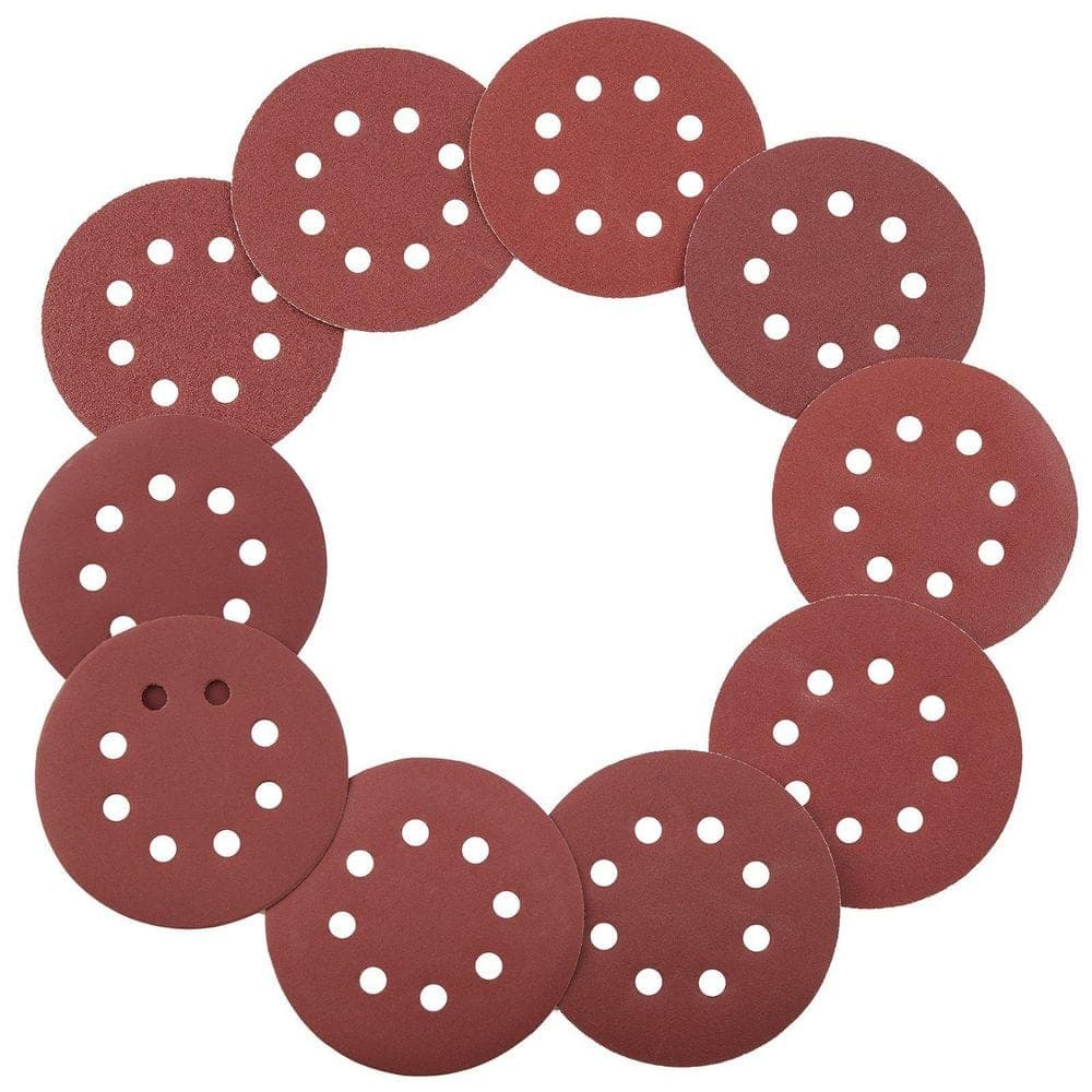 Laybus 150 Pcs 5 in. Sanding Discs Set, 8-Hole Round Hook and Loop Sandpaper for Orbital Sander (1)
