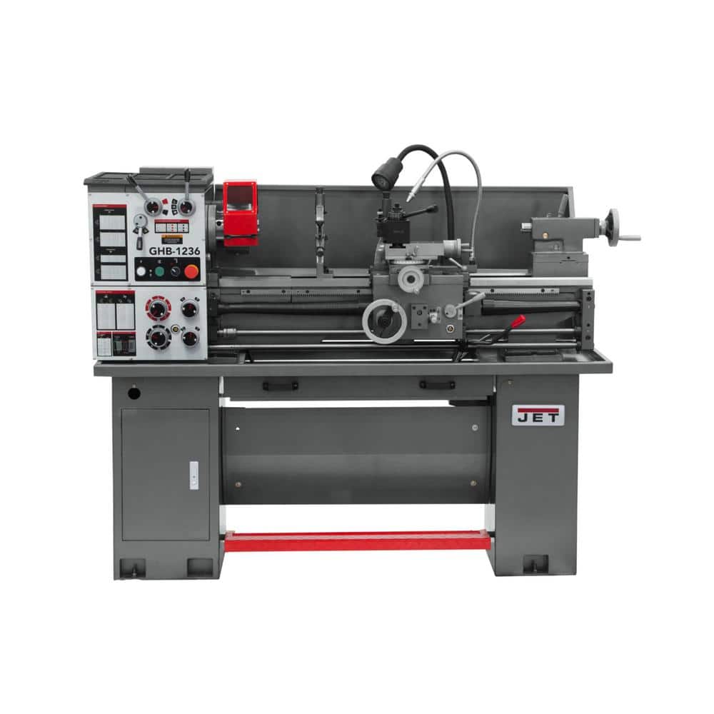 Jet 12 in. x 36 in. Geared Head Metalworking Bench Lathe with Stand, 2 HP 230-Volt 1PH, GHB-1236