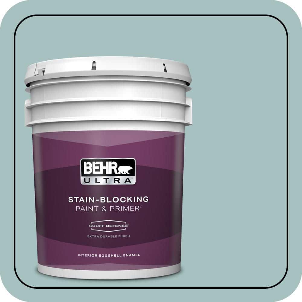 BEHR ULTRA 5 gal. #500F-4 Swan Sea Extra Durable Eggshell Enamel Interior Paint & Primer