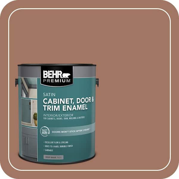 BEHR PREMIUM 1 gal. #PFC-14 Iron Ore Satin Enamel Interior/Exterior Cabinet, Door & Trim Paint (2)