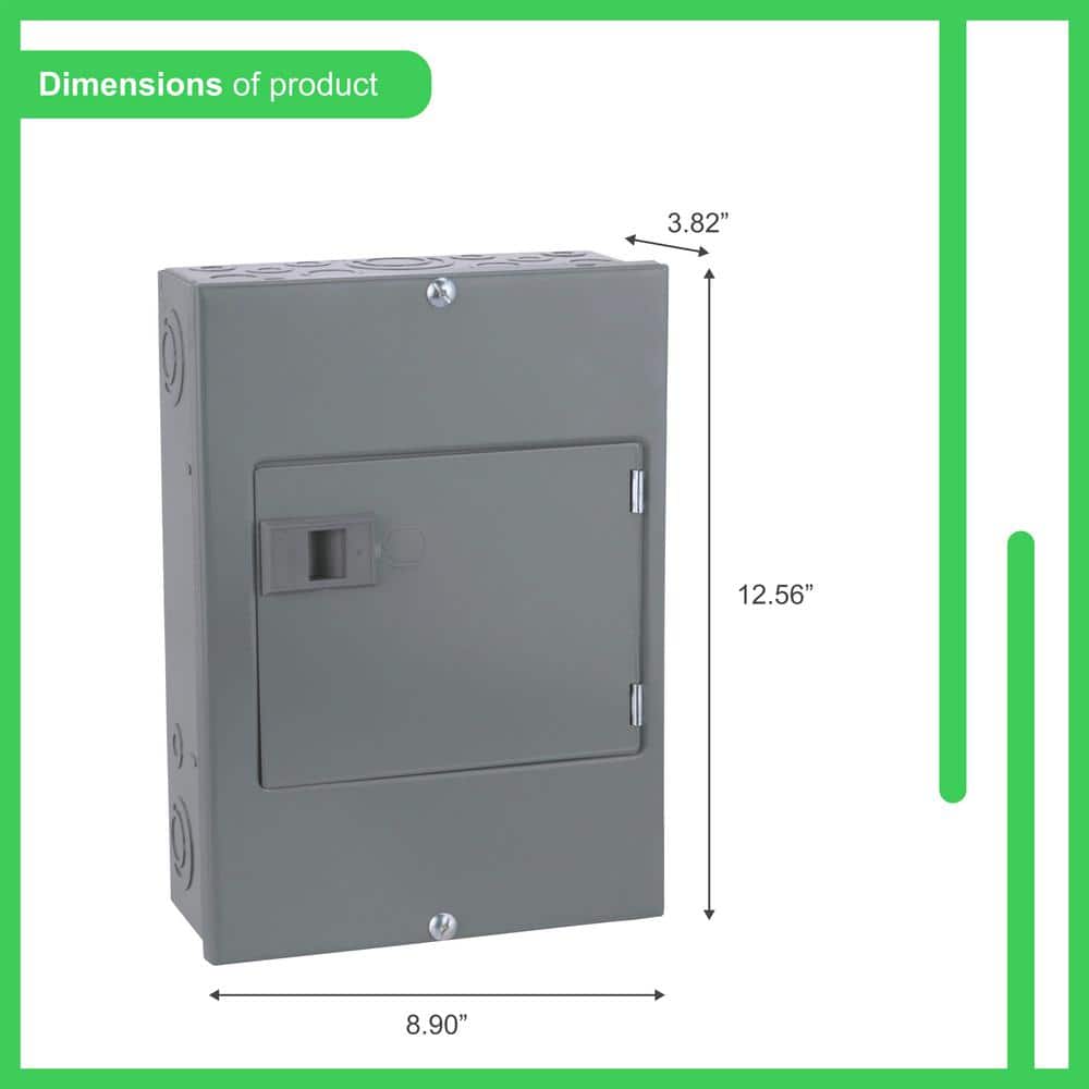 Square D QO 100 Amp 8-Space 16-Circuit Indoor Surface Mount Main Lug Load Center with Cover, Door (4)