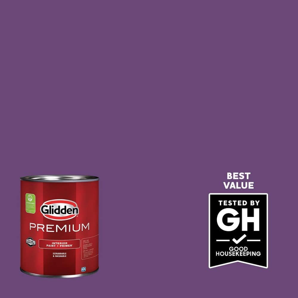 Glidden Premium 1 qt. PPG1176-7 Perfectly Purple Flat Interior Latex Paint (1)