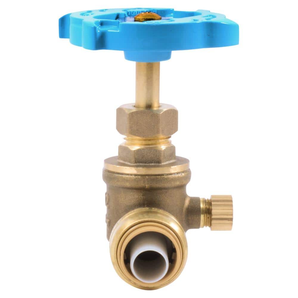 SharkBite 1/2 in. Push-to-Connect Brass Stop Valve with Drain (3)