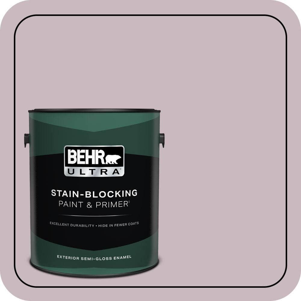 BEHR ULTRA 1 gal. #690E-3 Iris Pink Semi-Gloss Enamel Exterior Paint & Primer
