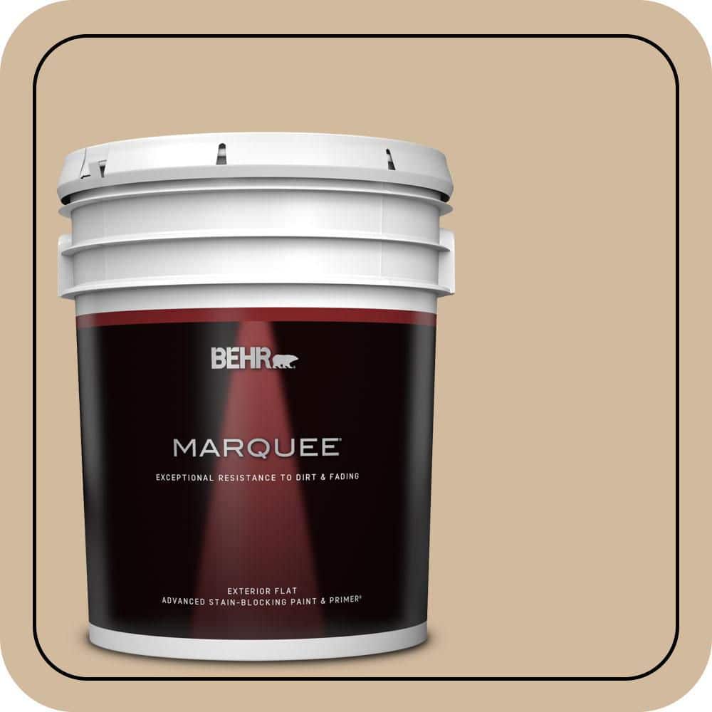 BEHR MARQUEE 5 gal. #S280-3 Practical Tan Flat Exterior Paint & Primer