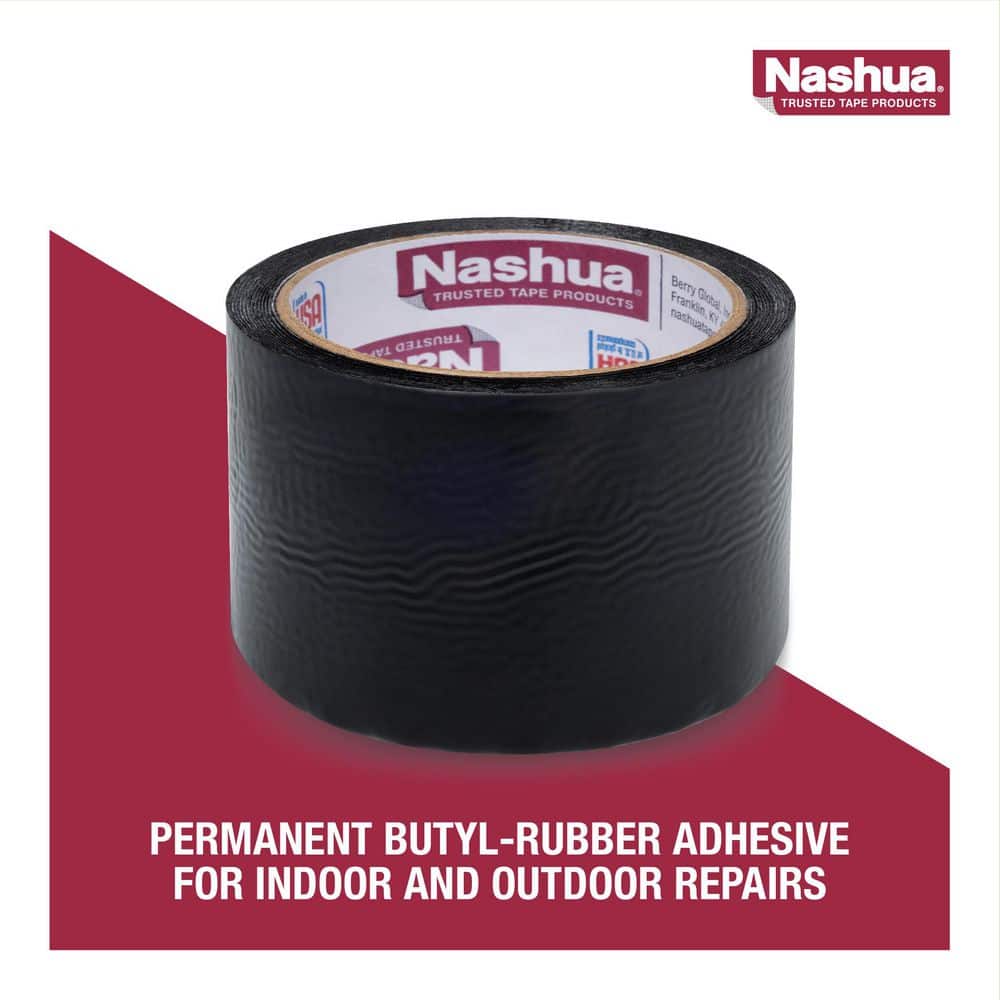 Nashua Tape 3 in. x 15 ft. (5 yds.) Aqua-Seal Waterproof Tape in Black (3)