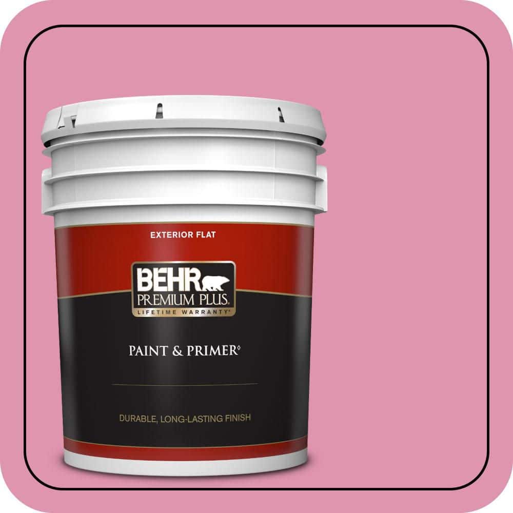 BEHR PREMIUM PLUS 5 gal. #P130-4 Its a Girl Flat Exterior Paint & Primer