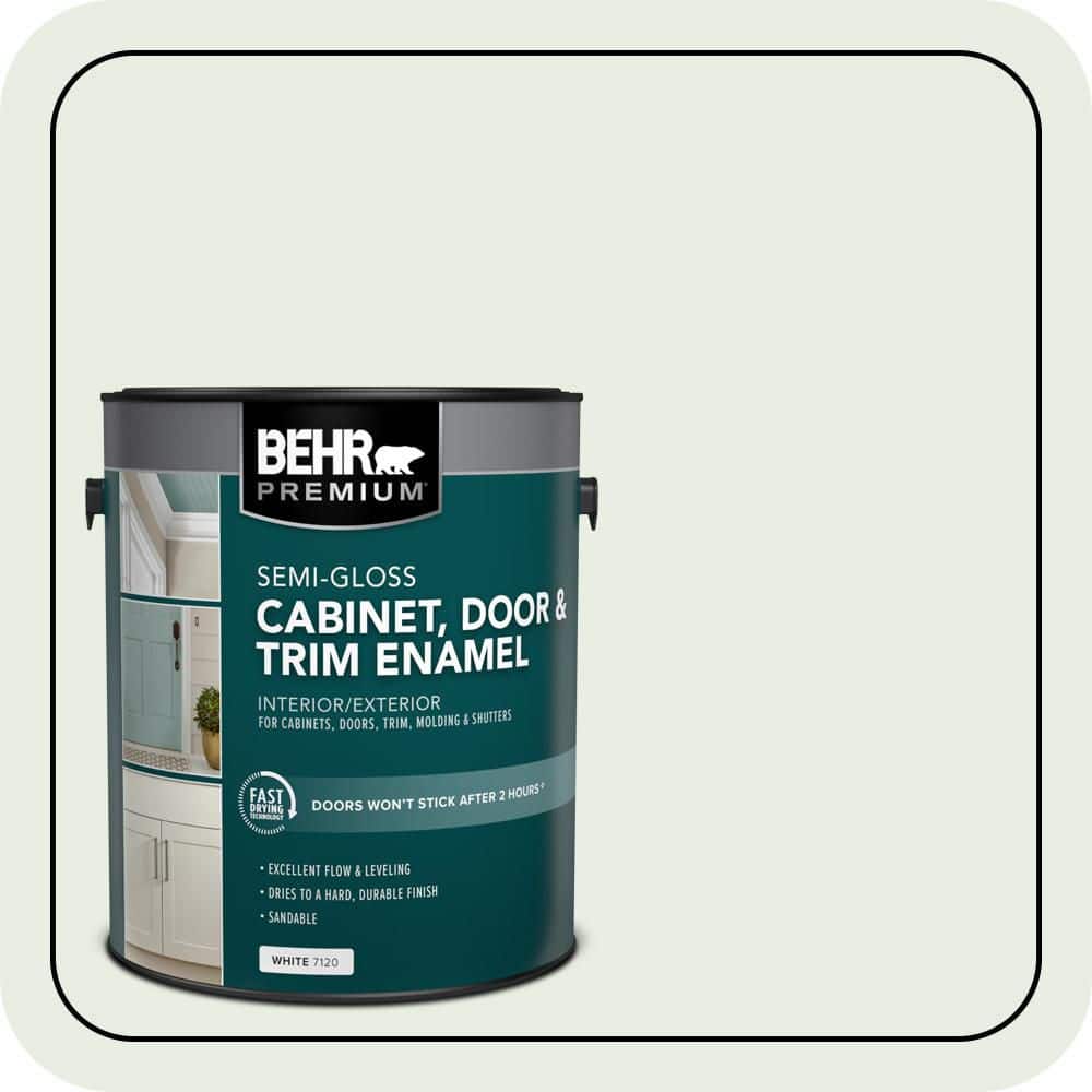 BEHR PREMIUM 1 gal. #S400-1 At Ease Semi-Gloss Enamel Interior/Exterior Cabinet, Door & Trim Paint