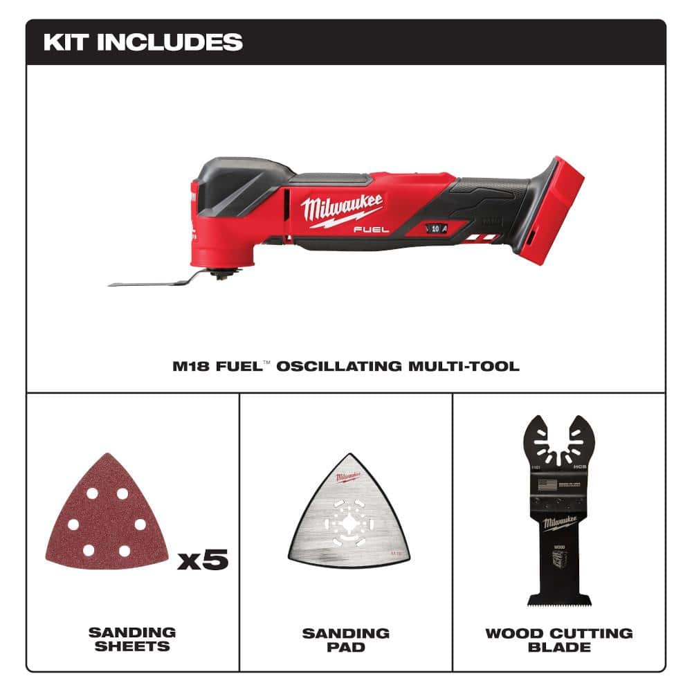 Milwaukee M18 FUEL 18V Lithium-Ion Cordless Brushless Oscillating Multi-Tool with FUEL Jigsaw (Tool-Only) (2)