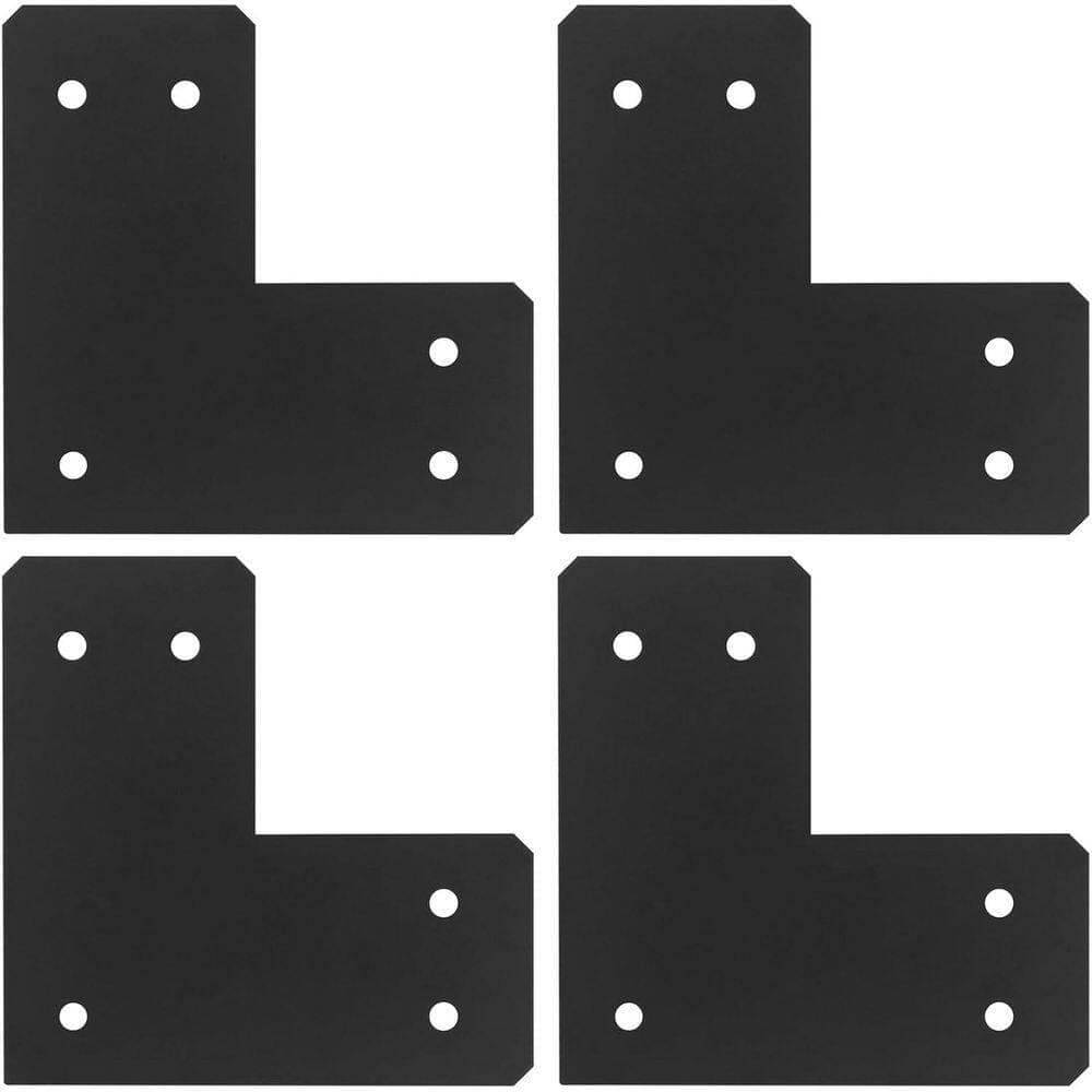 Afoxsos Carbon Steel L Shape Corner Brace Connector for 6 x 6 Post 10.5 x 5 12-Gauge 4-Pack (3)