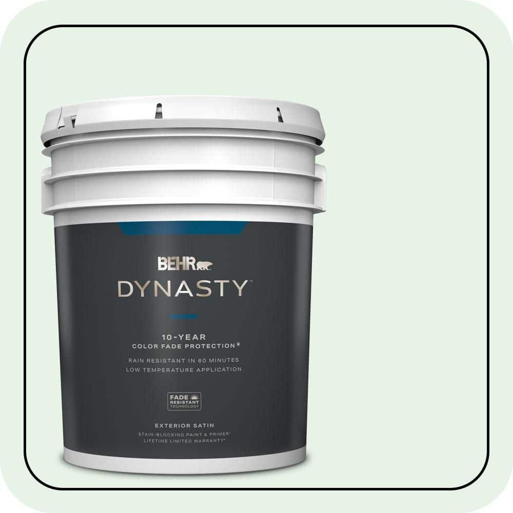 BEHR DYNASTY 5 gal. #470C-1 Mint Fizz Satin Enamel Exterior Stain-Blocking Paint & Primer