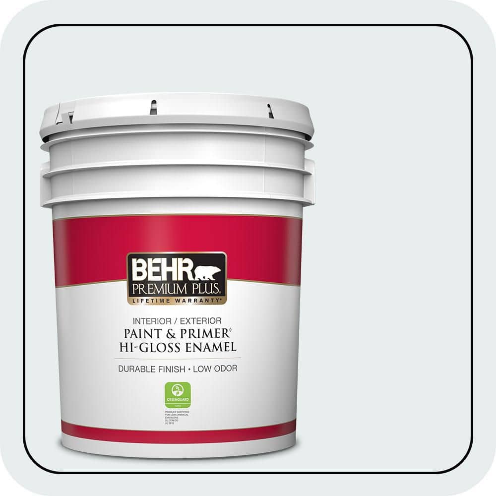 BEHR PREMIUM PLUS 5 gal. #560E-1 Little Dipper Hi-Gloss Enamel Interior/Exterior Paint & Primer