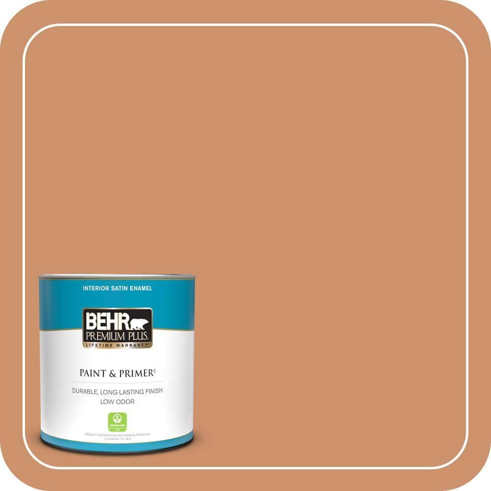 BEHR PREMIUM PLUS 1 qt. #MQ4-37 Ferrous Satin Enamel Low Odor Interior Paint & Primer