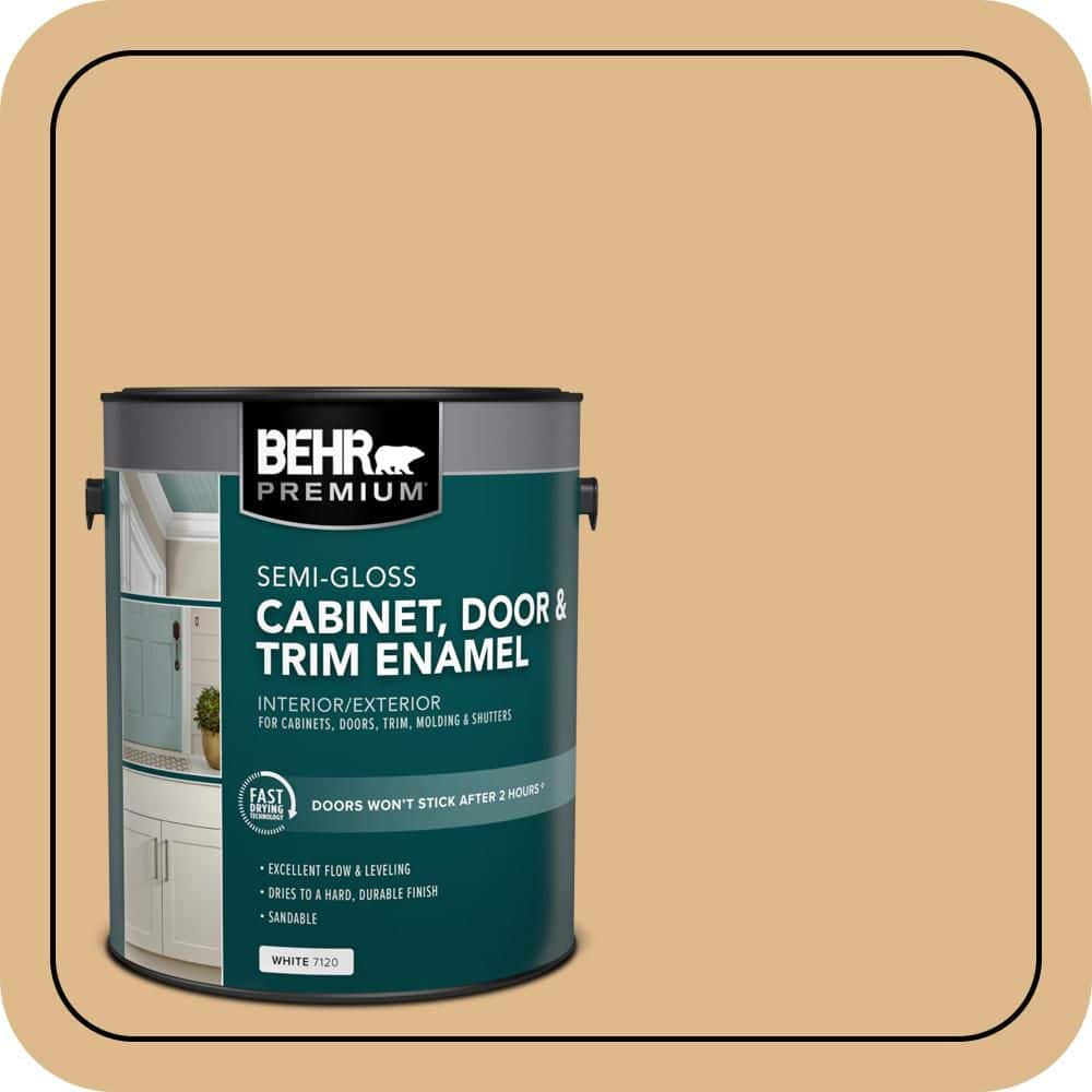 BEHR PREMIUM 1 gal. #MS-28 Moccasin Semi-Gloss Enamel Interior/Exterior Cabinet, Door & Trim Paint
