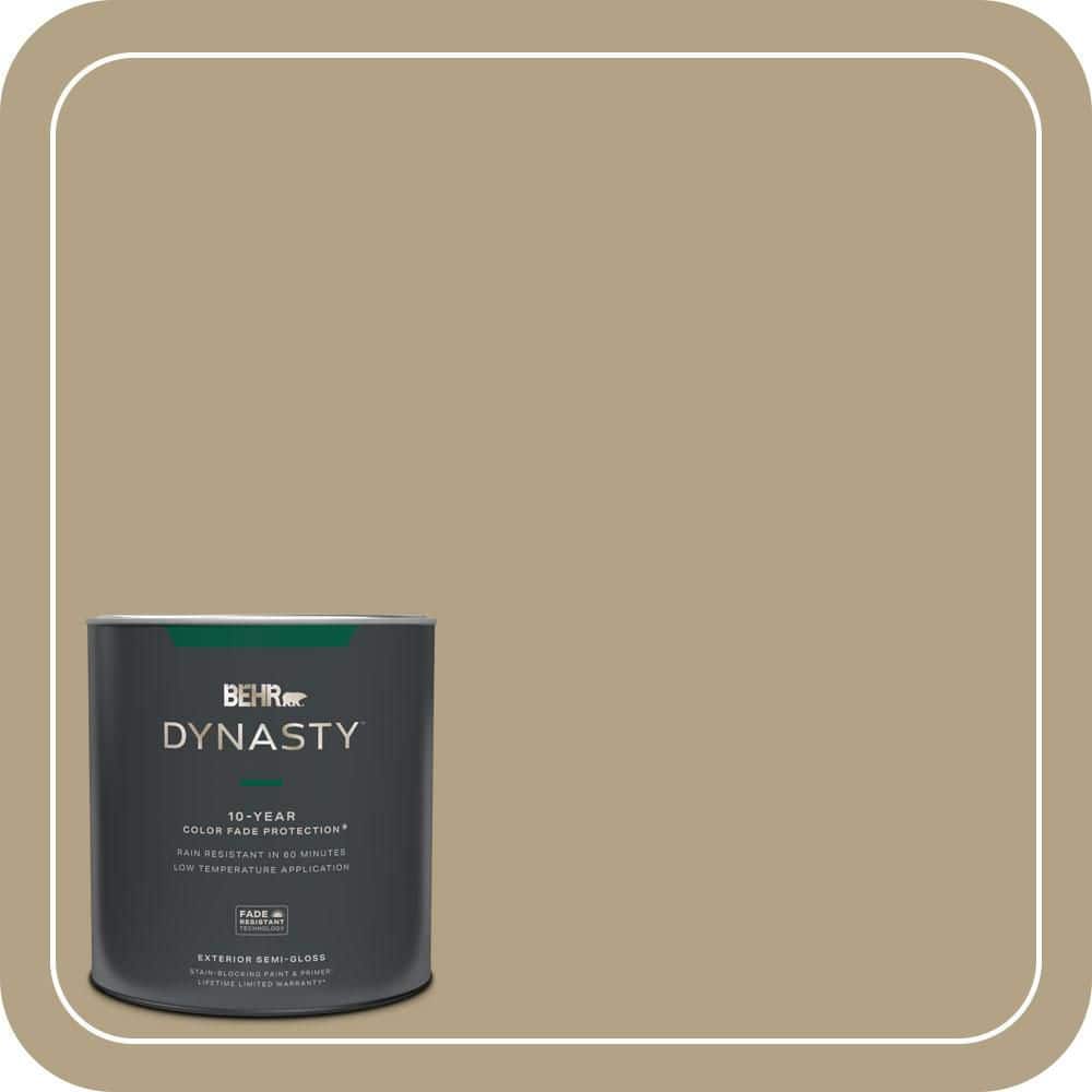 BEHR DYNASTY 1 qt. #PPU8-07 Chamois Tan Semi-Gloss Enamel Exterior Stain-Blocking Paint & Primer