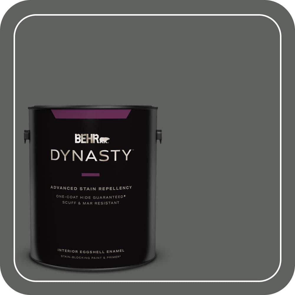 BEHR DYNASTY 1 gal. #N460-6 Hematite Eggshell Enamel Interior Stain-Blocking Paint & Primer