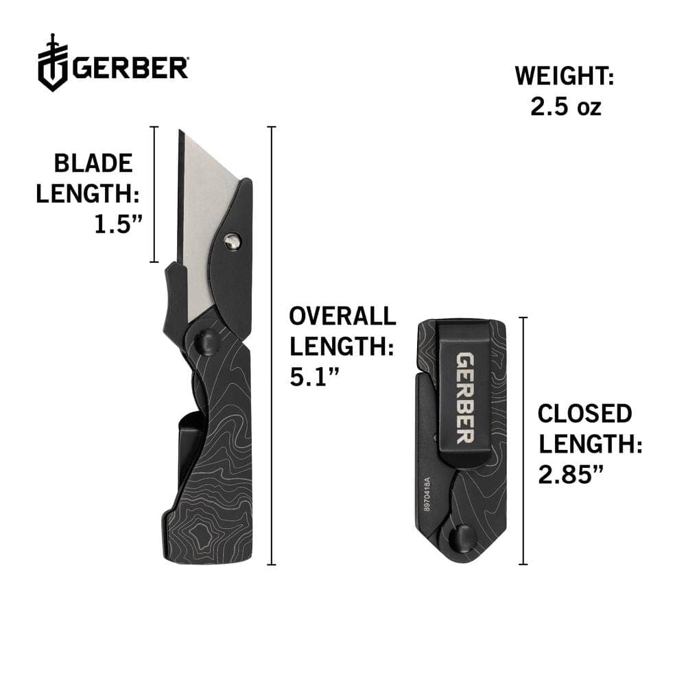 Gerber E.A.B. Stainless Steel Compact Utility Knife in Black Topo (3)