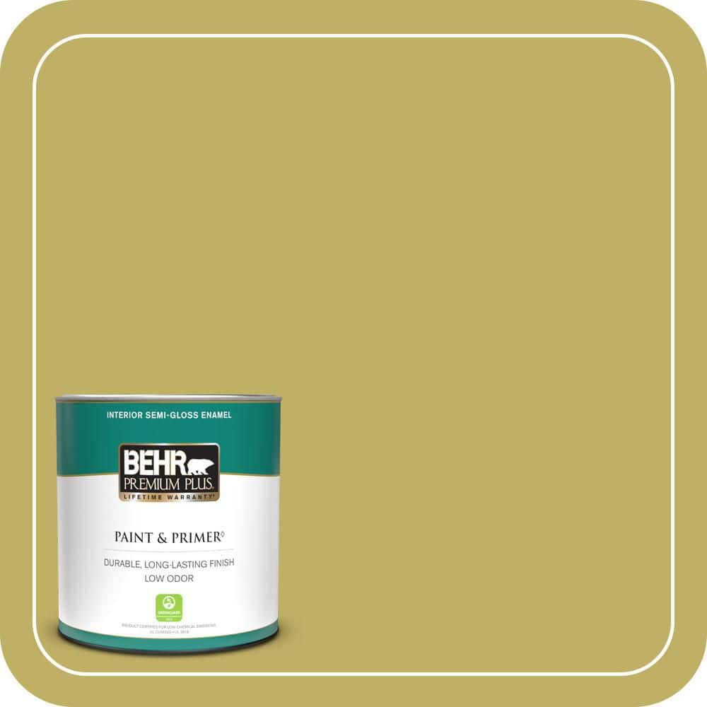 BEHR PREMIUM PLUS 1 qt. #PPU9-06 Riesling Grape Semi-Gloss Enamel Low Odor Interior Paint & Primer