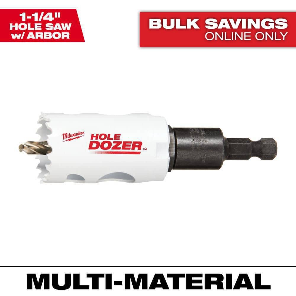 Milwaukee 1-1/4 in. Hole Dozer Bi-Metal Hole Saw with 3/8 in. Arbor & Pilot Bit (1)