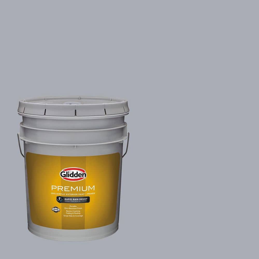 Glidden Premium 5 gal. PPG0993-3 Gosling Gray Flat Exterior Latex Paint