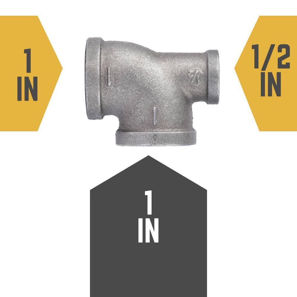 STZ 1/2 in. Black Iron Reducing Tee (4)