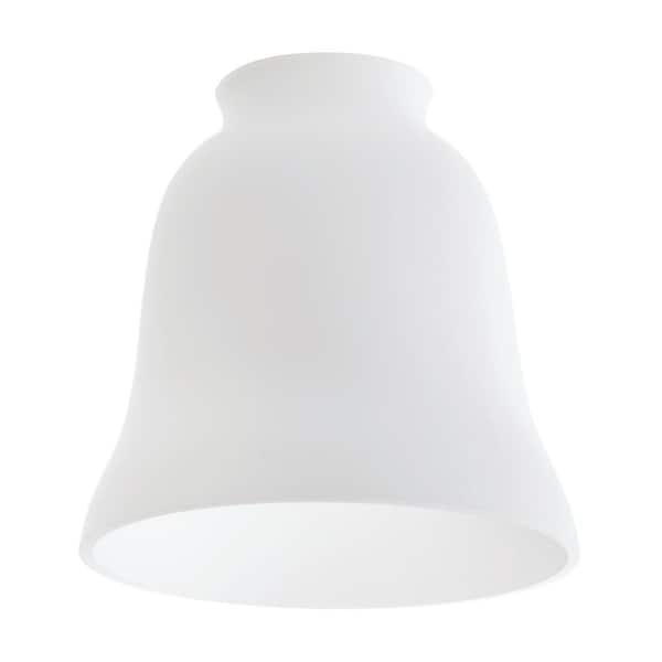 PRIVATE BRAND UNBRANDED 5 in. White Frosted Glass Bell Shaped Replacement Pendant Shade with 2.25 in. Lip Fitter