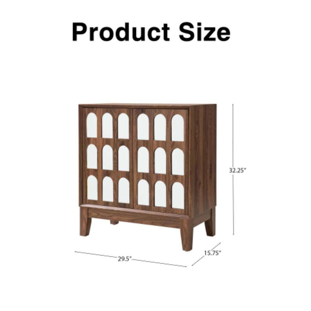 Unbranded 29.38 in. W x 15.75 in. D x 32 in. H Bathroom Brown Linen Cabinet (2)