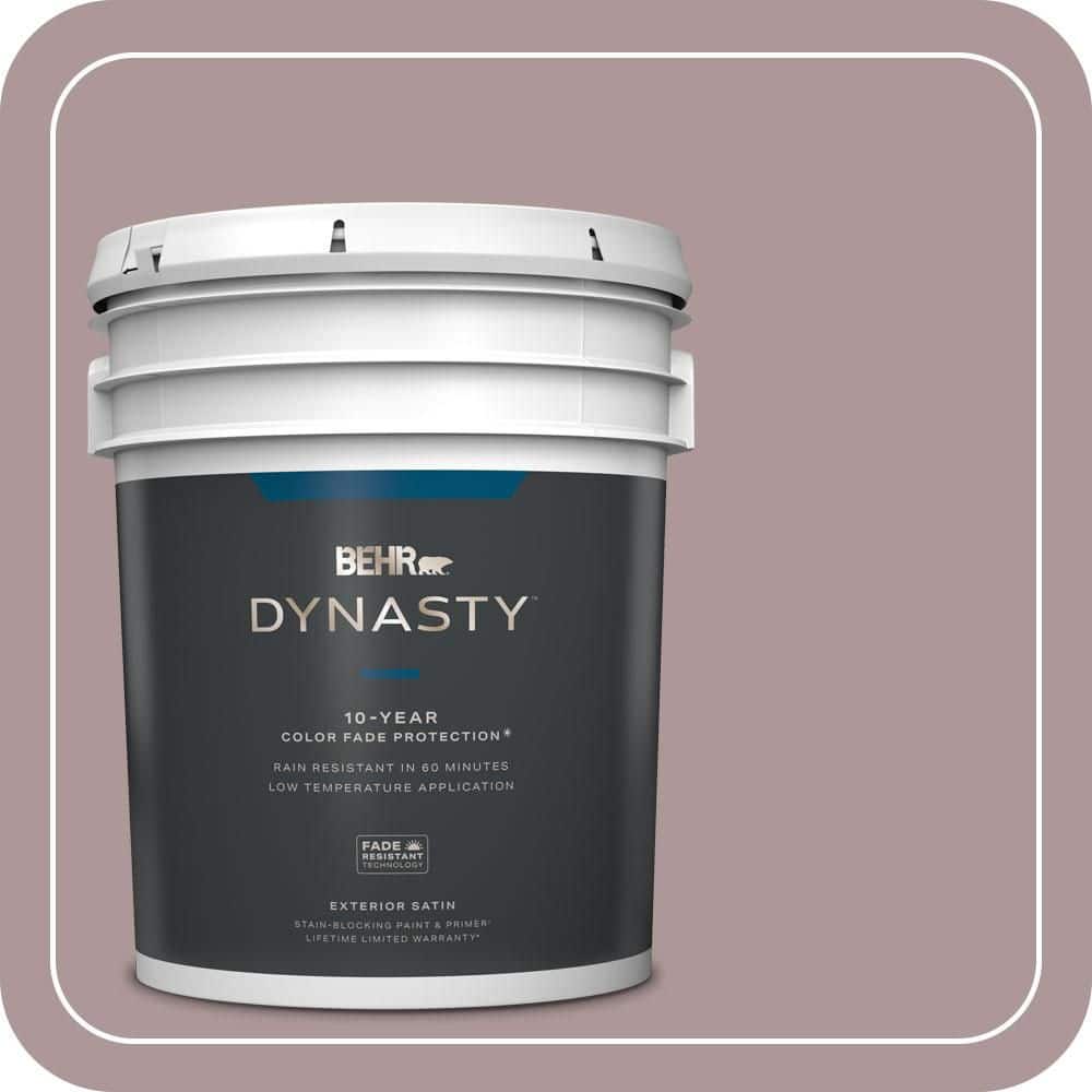 BEHR DYNASTY 5 gal. #PMD-53 Antique Mauve Satin Enamel Exterior Stain-Blocking Paint & Primer
