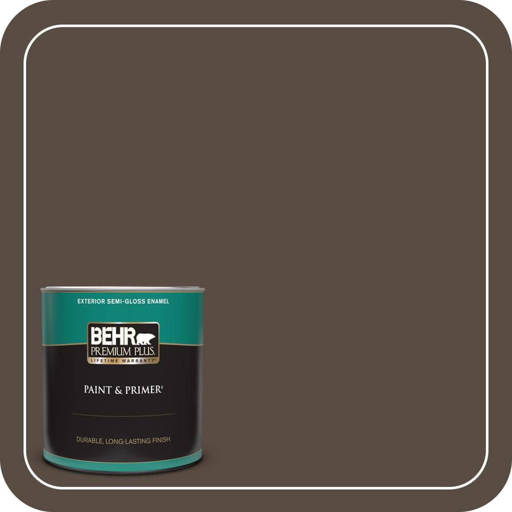 BEHR PREMIUM PLUS 1 qt. #MQ2-39 Rare Wood Semi-Gloss Enamel Exterior Paint & Primer (1)