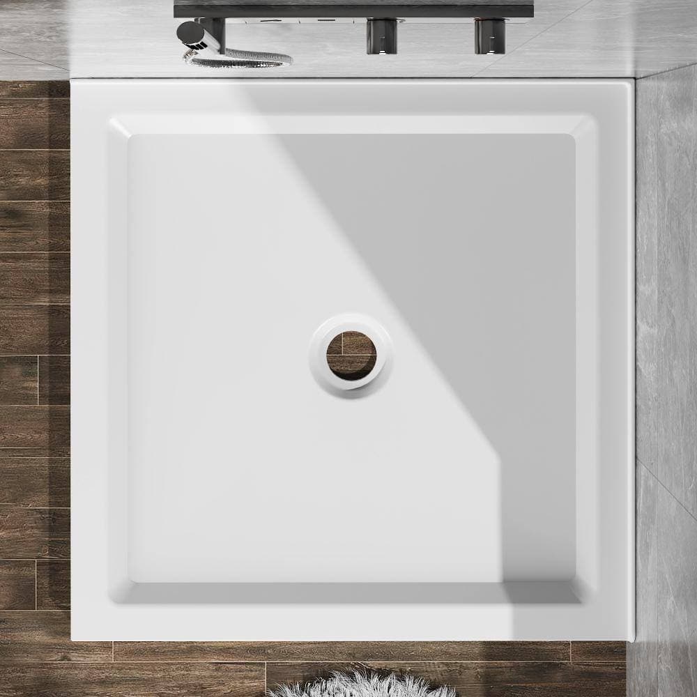 YSQCAR 36 in. L x 36 in. W Alcove Shower Pan Base with Center Drain in White (3)