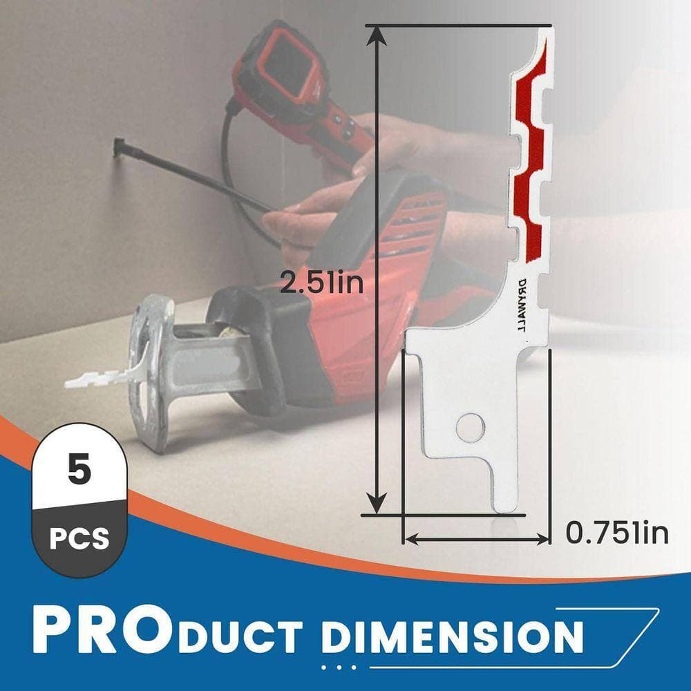KIWDZFU 5-Piece Drywall Reciprocating Saw Blade with Blunt Point for Precise Clean Cuts Compatible with Sawzall Models (2)