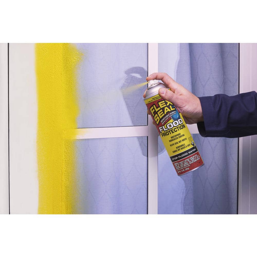 FLEX SEAL FAMILY OF PRODUCTS Flex Seal Flood Protection Aerosol Liquid Rubber Spray Paint Sealant 10 oz. (6-Pack) (Yellow) (2)