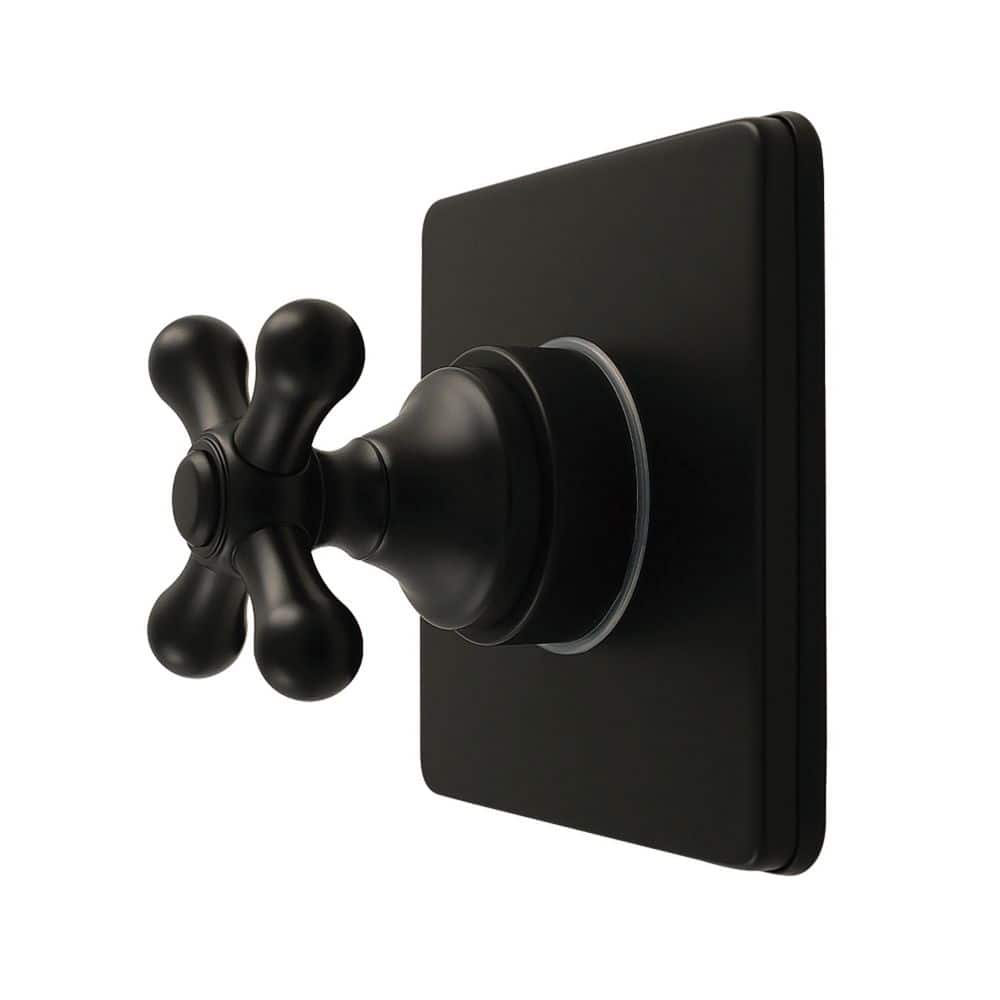 Kingston Brass Restoration 3/4 in. Single-Handle 1-Hole Wall Mount 6-Way Diverter Valve with Trim Kit in Matte Black (1)