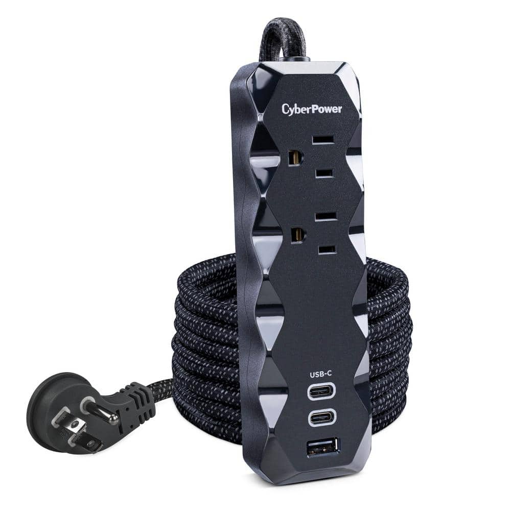 CyberPower 3 ft. 2-Outlet 3 USB Surge Protector (4)