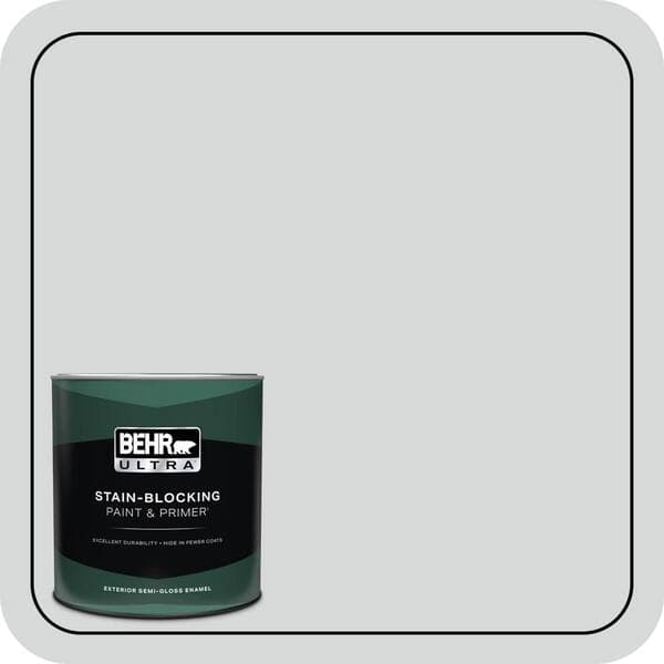 BEHR ULTRA 1 qt. #MQ3-25 Gray Shimmer Semi-Gloss Enamel Exterior Paint & Primer (2)