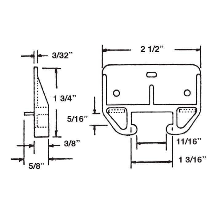 Barton Kramer 1.6 in. White Plastic Drawer Track Guide (2-Pack) (2)