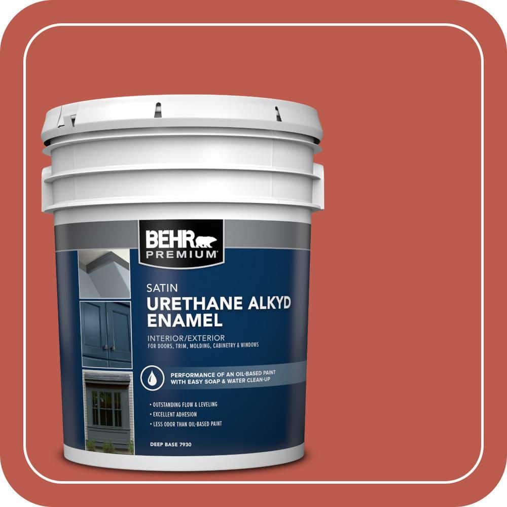 BEHR PREMIUM 5 gal. #M170-7 Tandoori Urethane Alkyd Satin Enamel Interior/Exterior Paint