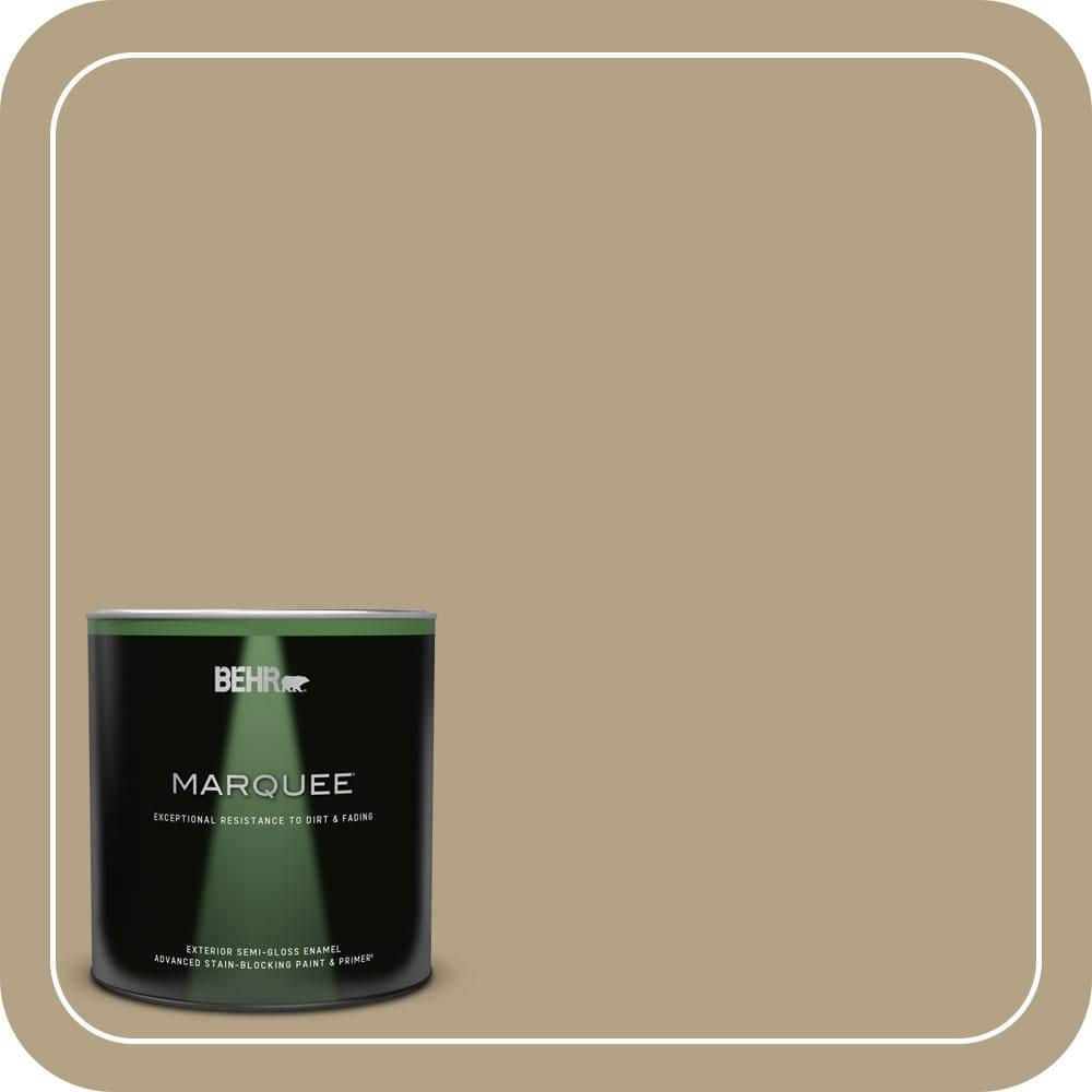 BEHR MARQUEE 1 qt. #PPU8-07 Chamois Tan Semi-Gloss Enamel Exterior Paint & Primer
