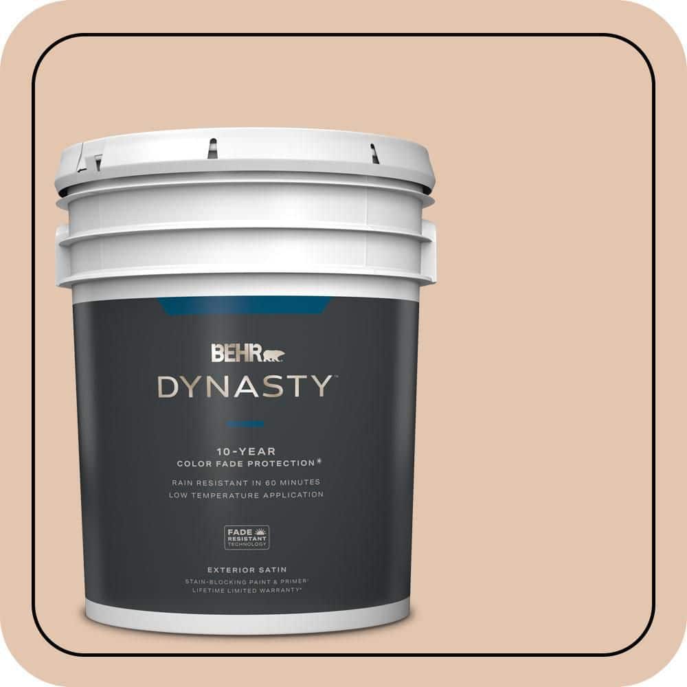 BEHR DYNASTY 5 gal. #MQ1-31 Cockleshell Satin Enamel Exterior Stain-Blocking Paint & Primer
