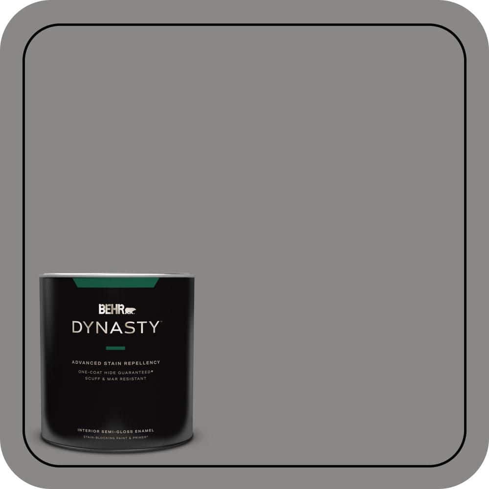 BEHR DYNASTY 1 qt. #PPU26-04 Falcon Gray Semi-Gloss Enamel Interior Stain-Blocking Paint and Primer